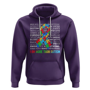 Autism Awareness Hoodie I Am More Than Autism Brilliant Strong Unique Brave Happy Creative TS09 Purple Printyourwear