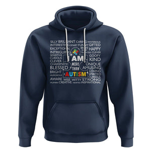 Autism Awareness Hoodie I Am More Than Autism Brilliant Strong Unique Brave Happy Creative TS09 Navy Printyourwear