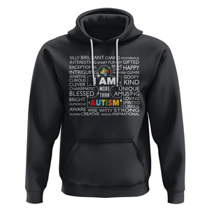 Autism Awareness Hoodie I Am More Than Autism Brilliant Strong Unique Brave Happy Creative TS09 Black Printyourwear