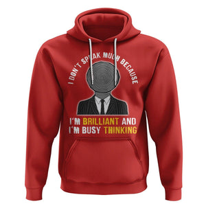 Autism Awareness Hoodie I Don't Speak Much Because I'm Brilliant And I'm Busy Thinking Autistic Aesthetic Maze Man TS09 Red Printyourwear