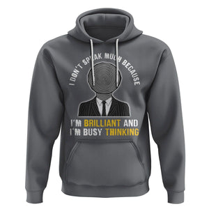 Autism Awareness Hoodie I Don't Speak Much Because I'm Brilliant And I'm Busy Thinking Autistic Aesthetic Maze Man TS09 Charcoal Printyourwear