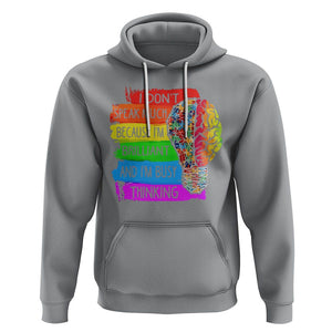 Autism Awareness Hoodie I Don't Speak Much Because I'm Brilliant And I'm Busy Thinking Autistic TS09 Sport Gray Printyourwear