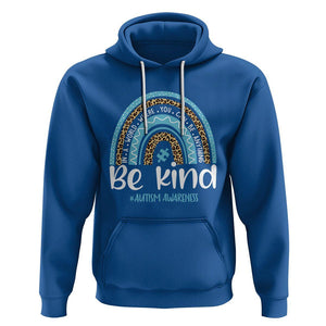 Autism Awareness Hoodie In A World Where You Can Be Anything Be Kind Blue Rainbow TS01 Royal Blue Printyourwear