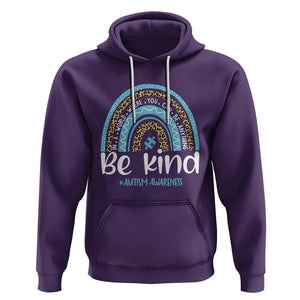 Autism Awareness Hoodie In A World Where You Can Be Anything Be Kind Blue Rainbow TS01 Purple Printyourwear