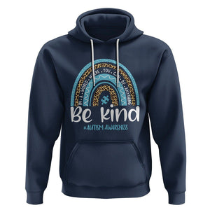 Autism Awareness Hoodie In A World Where You Can Be Anything Be Kind Blue Rainbow TS01 Navy Printyourwear