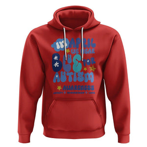 Autism Awareness Hoodie In April We Wear Blue Accept Understand Love TS01 Red Printyourwear