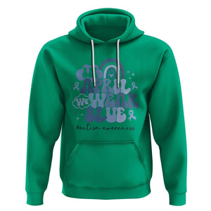 Autism Awareness Hoodie In April We Wear Blue Rainbow Retro Groovy TS01 Irish Green Printyourwear