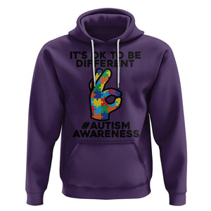 Autism Awareness Hoodie It's Ok To Be Different Acceptance Spectrum Puzzle Piece TS02 Purple Printyourwear