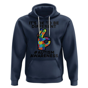 Autism Awareness Hoodie It's Ok To Be Different Acceptance Spectrum Puzzle Piece TS02 Navy Printyourwear