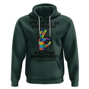 Autism Awareness Hoodie It's Ok To Be Different Acceptance Spectrum Puzzle Piece TS02 Dark Forest Green Printyourwear