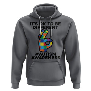 Autism Awareness Hoodie It's Ok To Be Different Acceptance Spectrum Puzzle Piece TS02 Charcoal Printyourwear