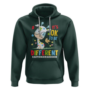 Autism Awareness Hoodie It's Ok To Be Different Cute Puzzle Giraffe TS09 Dark Forest Green Printyourwear