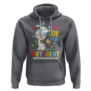 Autism Awareness Hoodie It's Ok To Be Different Cute Puzzle Giraffe TS09 Charcoal Printyourwear