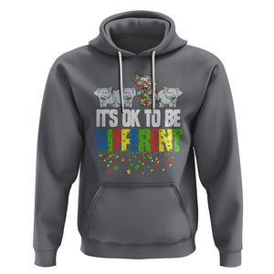 Autism Awareness Hoodie It's Ok To Be Different Funny Jigsaw Puzzle Elephant TS01 Charcoal Printyourwear