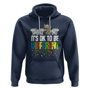 Autism Awareness Hoodie It's Ok To Be Different Funny Jigsaw Puzzle Elephant TS01 Navy Printyourwear