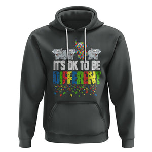 Autism Awareness Hoodie It's Ok To Be Different Funny Jigsaw Puzzle Elephant TS01 Dark Heather Printyourwear