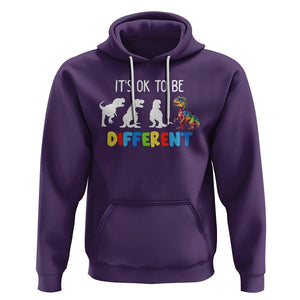 Autism Awareness Hoodie It's Ok To Be Different Puzzle Dinosaur TS09 Purple Printyourwear