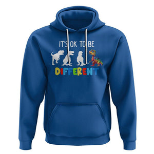 Autism Awareness Hoodie It's Ok To Be Different Puzzle Dinosaur TS09 Royal Blue Printyourwear