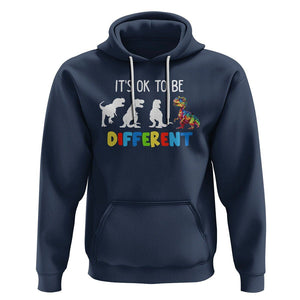 Autism Awareness Hoodie It's Ok To Be Different Puzzle Dinosaur TS09 Navy Printyourwear