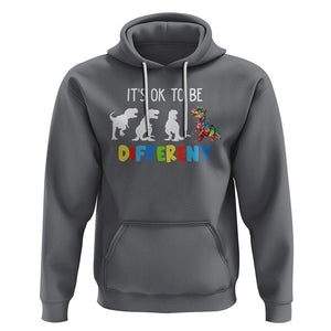 Autism Awareness Hoodie It's Ok To Be Different Puzzle Dinosaur TS09 Charcoal Printyourwear