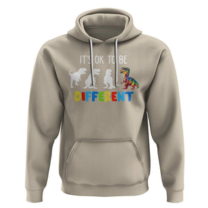 Autism Awareness Hoodie It's Ok To Be Different Puzzle Dinosaur TS09 Sand Printyourwear