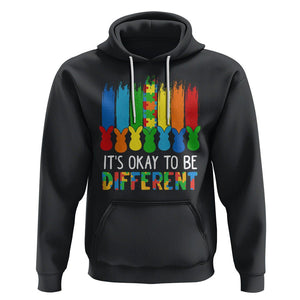 Autism Awareness Hoodie It's OK To Be Different Puzzle Easter Bunny TS09 Black Printyourwear