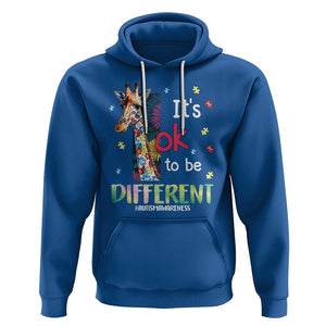 Autism Awareness Hoodie It's Ok To Be Different Puzzle Giraffe TS09 Royal Blue Printyourwear