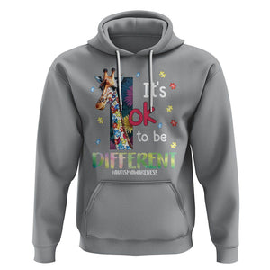 Autism Awareness Hoodie It's Ok To Be Different Puzzle Giraffe TS09 Sport Gray Printyourwear