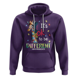 Autism Awareness Hoodie It's Ok To Be Different Puzzle Giraffe TS09 Purple Printyourwear