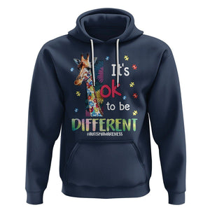 Autism Awareness Hoodie It's Ok To Be Different Puzzle Giraffe TS09 Navy Printyourwear