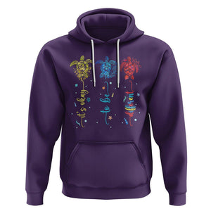 Autism Awareness Hoodie It's Ok To Be Different Sea Turtle TS09 Purple Printyourwear