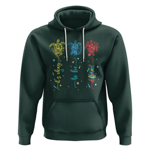 Autism Awareness Hoodie It's Ok To Be Different Sea Turtle TS09 Dark Forest Green Printyourwear