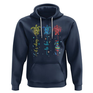 Autism Awareness Hoodie It's Ok To Be Different Sea Turtle TS09 Navy Printyourwear