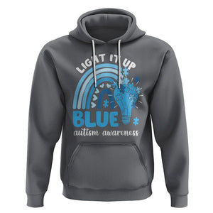 Autism Awareness Hoodie Light It Up Blue Rainbow Puzzle Piece TS09 Charcoal Printyourwear