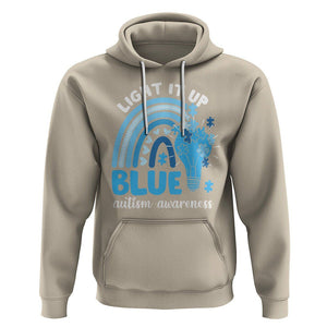 Autism Awareness Hoodie Light It Up Blue Rainbow Puzzle Piece TS09 Sand Printyourwear