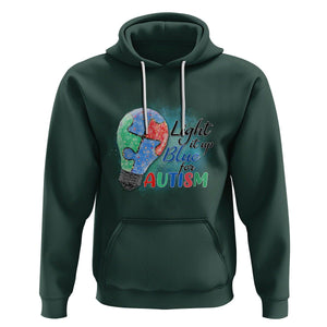 Autism Awareness Hoodie Light Up Blue Include Love Support TS02 Dark Forest Green Printyourwear