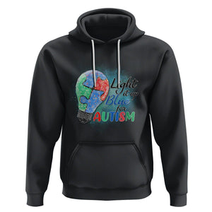 Autism Awareness Hoodie Light Up Blue Include Love Support TS02 Black Printyourwear