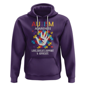 Autism Awareness Hoodie Love Educate Support Advocate TS01 Purple Printyourwear