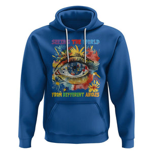 Autism Awareness Hoodie Puzzle Eyes Seeing The World From Diferent Angles TS09 Royal Blue Printyourwear