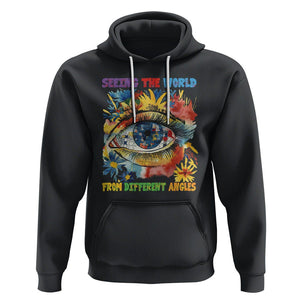 Autism Awareness Hoodie Puzzle Eyes Seeing The World From Diferent Angles TS09 Black Printyourwear