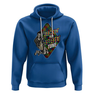 Autism Awareness Hoodie Rockin' To A Different Tune Skeleton TS09 Royal Blue Printyourwear