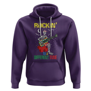 Autism Awareness Hoodie Rockin' To A Different Tune Skeleton TS09 Purple Printyourwear