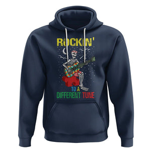 Autism Awareness Hoodie Rockin' To A Different Tune Skeleton TS09 Navy Printyourwear