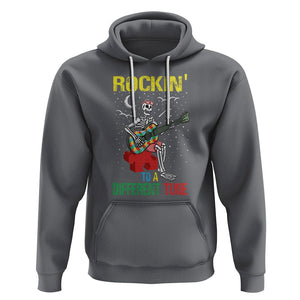 Autism Awareness Hoodie Rockin' To A Different Tune Skeleton TS09 Charcoal Printyourwear