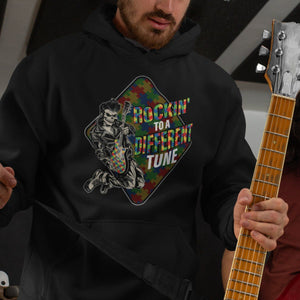 Autism Awareness Hoodie Rockin' To A Different Tune Skeleton TS09 Printyourwear