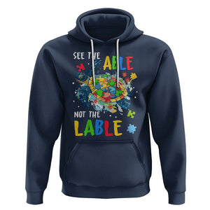 Autism Awareness Hoodie See The Able Not The Label Puzzle Sea Turtle TS09 Navy Printyourwear