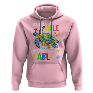 Autism Awareness Hoodie See The Able Not The Label Puzzle Sea Turtle TS09 Light Pink Printyourwear