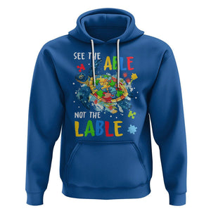 Autism Awareness Hoodie See The Able Not The Label Puzzle Sea Turtle TS09 Royal Blue Printyourwear