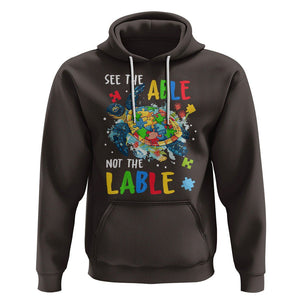 Autism Awareness Hoodie See The Able Not The Label Puzzle Sea Turtle TS09 Dark Chocolate Printyourwear