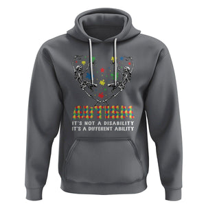 Autism Awareness Hoodie Skeleton It's Not A Disability It's A Different Ability TS09 Charcoal Printyourwear